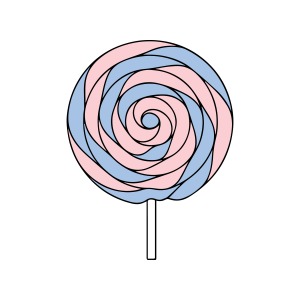 Rainbow Twisted Round Lollipop - 2 Colours - 14cm