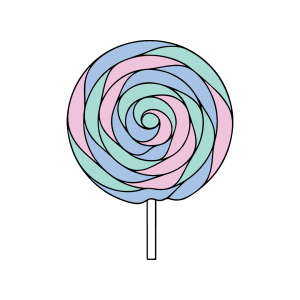 Rainbow Twisted Round Lollipop - 3 Colours - 14cm