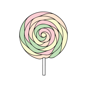 Rainbow Twisted Round Lollipop 14cm - 4 Colours