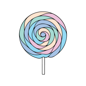 Rainbow Twisted Round Lollipop 14cm - 5 Colours