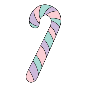 Rainbow Twist Candy Cane 16.5cm - 3 Colours